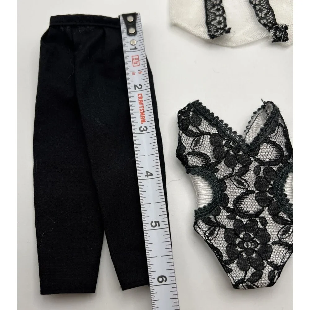 Vintage Barbie Lot of 6 Black/White: Black Lace Lingerie Outfits, Plus More!